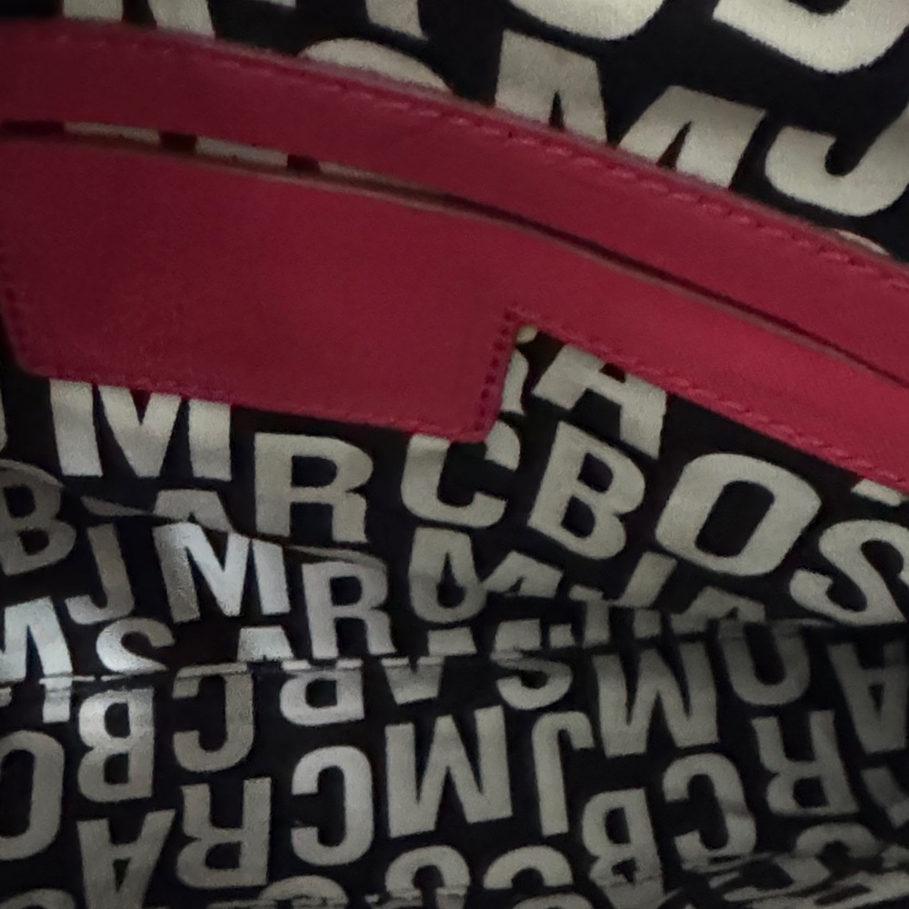 Marc by Marc Jacobs Bright Pink Saffiano Tote with Gold Plaque - Picture 10 of 11